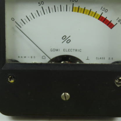 Gomi Electric RNM-80 Class 2.5 Panel Mount Percentage Gauge 0-180% 2-Pole