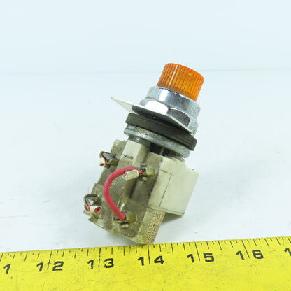 Square D 9001 KM1 Illuminated Amber Momentary Contact Push Button 120VAC GE755