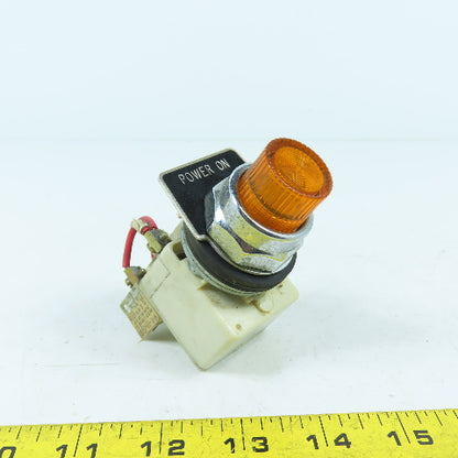 Square D 9001 KM1 Illuminated Amber Momentary Contact Push Button 120VAC GE755