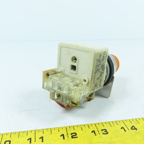 Square D 9001 KM1 Illuminated Amber Momentary Contact Push Button 120VAC GE755