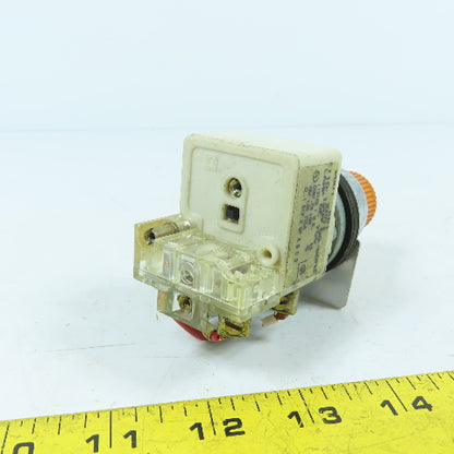 Square D 9001 KM1 Illuminated Amber Momentary Contact Push Button 120VAC GE755