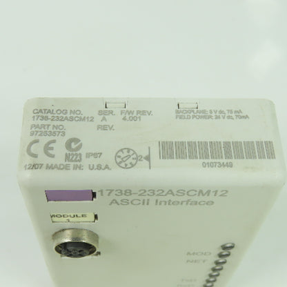 Allen Bradley 1738-232ASCM12 Armorpoint ASCII Interface 24VDC