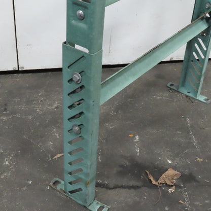 30" Wide Gravity Roller Conveyor Lift Gate H-Frame Leg Adjustable Height Incline