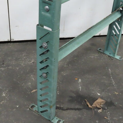 30" Wide Gravity Roller Conveyor Lift Gate H-Frame Leg Adjustable Height Incline
