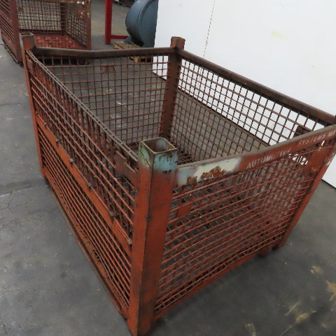54" x 50" x 40" T Stackable Steel Wire Drop Down Access Rigid Storage Basket