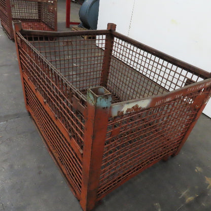 54" x 50" x 40" T Stackable Steel Wire Drop Down Access Rigid Storage Basket