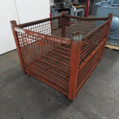 54" x 50" x 40" T Stackable Steel Wire Drop Down Access Rigid Storage Basket