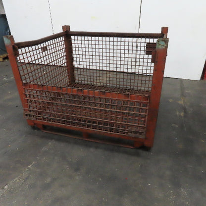 54" x 50" x 40" T Stackable Steel Wire Drop Down Access Rigid Storage Basket