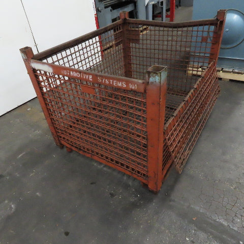 54" x 50" x 40" T Stackable Steel Wire Drop Down Access Rigid Storage Basket