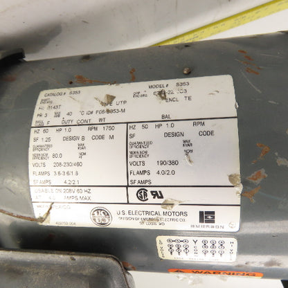 Syncrogear E434/F0631358N 26Ratio 1HP Right Hand Gear Motor 67.3RPM 3PH 1021Torq