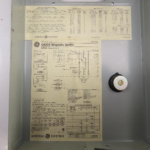General Electric CR306C1 Nema Size 1 Magnetic Motor Starter 27A 10HP W/Overload