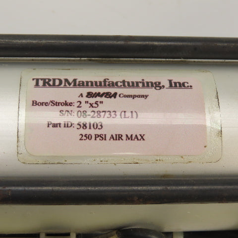 TRD Manufacturing Double Acting Cylinder W/Rollers 2" Bore 5" Stroke 5/8" Rod