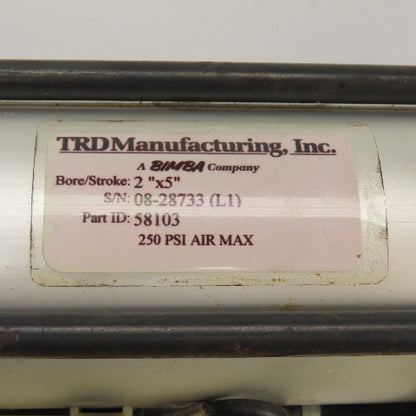 TRD Manufacturing Double Acting Cylinder W/Rollers 2" Bore 5" Stroke 5/8" Rod
