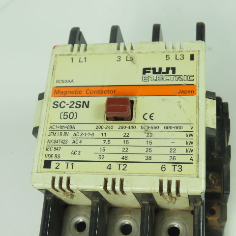Fuji SC-2SN Magnetic Contactor 22KW 26A 200-220V Coil