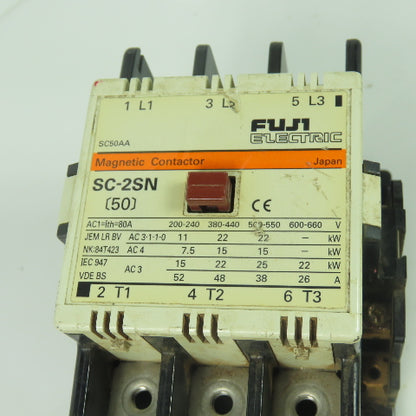 Fuji SC-2SN Magnetic Contactor 22KW 26A 200-220V Coil