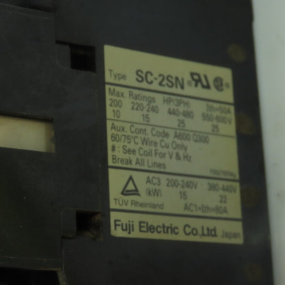 Fuji SC-2SN Magnetic Contactor 22KW 26A 200-220V Coil