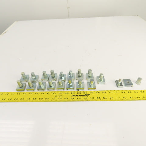 Double Sided Galvanized Steel T-Slot Solar Panel Clamp 33mm W 21mm Slot Lot/18
