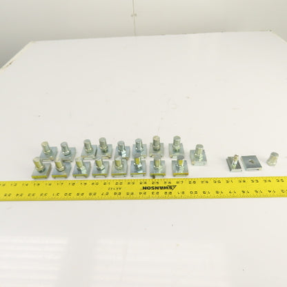 Double Sided Galvanized Steel T-Slot Solar Panel Clamp 33mm W 21mm Slot Lot/18