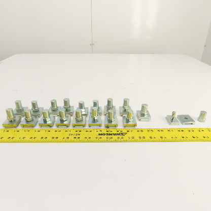 Double Sided Galvanized Steel T-Slot Solar Panel Clamp 33mm W 21mm Slot Lot/18