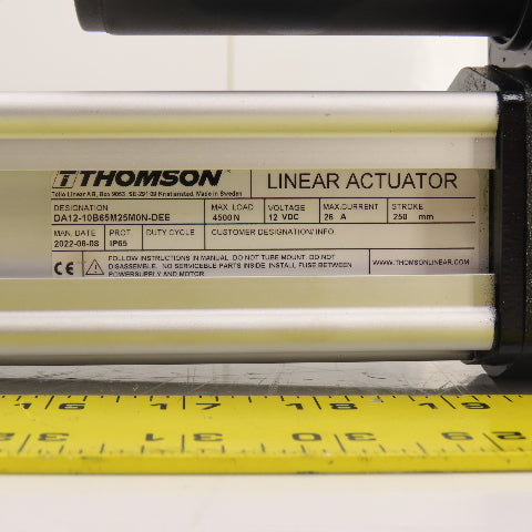 Thomson DA12-10B65M25M0N 12VDC Linear Actuator 250mm Stroke 9.84" 1012 lbf