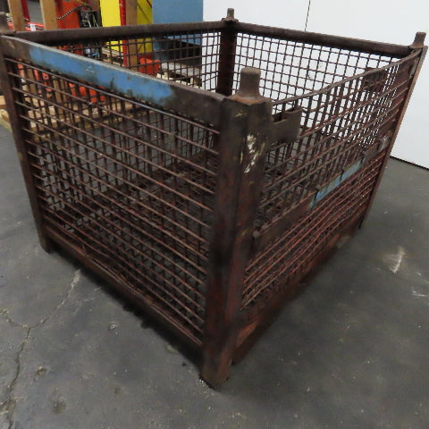 54" x 50" x 40" T Stackable Steel Wire Drop Down Access Rigid Storage Basket