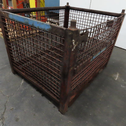 54" x 50" x 40" T Stackable Steel Wire Drop Down Access Rigid Storage Basket