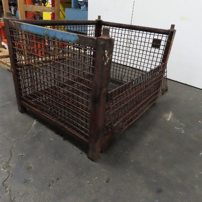 54" x 50" x 40" T Stackable Steel Wire Drop Down Access Rigid Storage Basket