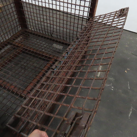 54" x 50" x 40" T Stackable Steel Wire Drop Down Access Rigid Storage Basket