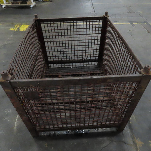 54" x 50" x 40" T Stackable Steel Wire Drop Down Access Rigid Storage Basket