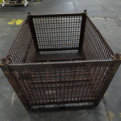 54" x 50" x 40" T Stackable Steel Wire Drop Down Access Rigid Storage Basket
