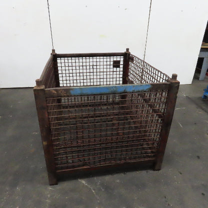 54" x 50" x 40" T Stackable Steel Wire Drop Down Access Rigid Storage Basket