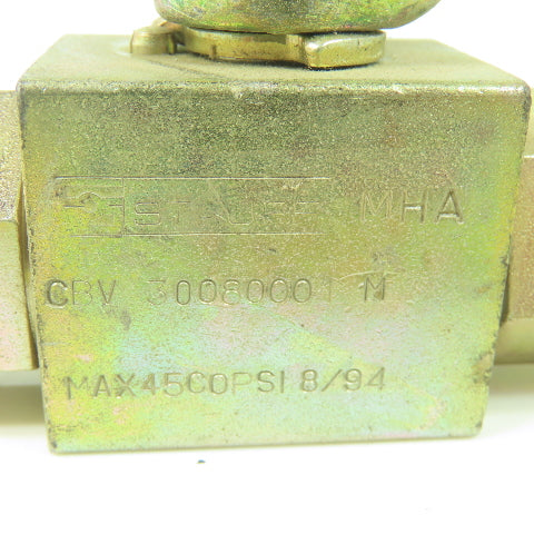 Stauff CBV 30080001 M Ball Valve Max 45000PSI 1/2" NPT