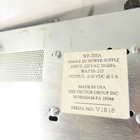 The Vector Group WP-705A 0-50VDC 2A Single Power Supply 120VAC Input 50-60HZ