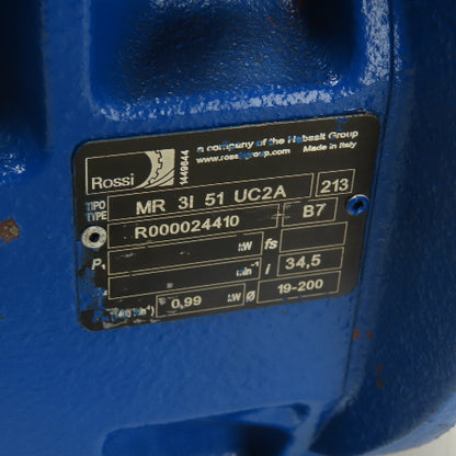 Rossi MR 3I 51 UC2A Inline Gearbox 34.5:1 Reducer 0.99KW