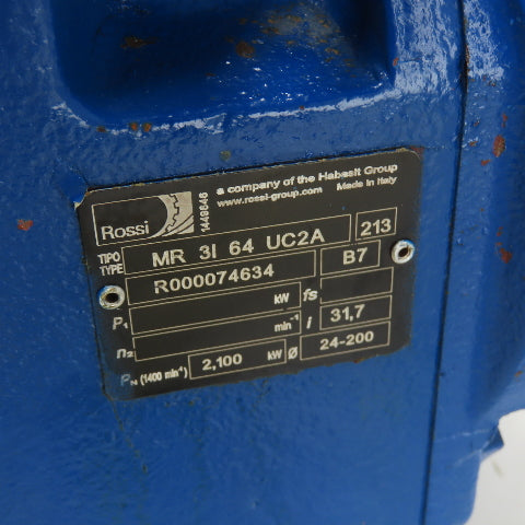 Rossi MR 3I 64 UC2A Inline Gearbox 31.7:1 Reducer 44RPM 2.1Kw