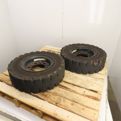 GS-Solid CL403S 7.00-12 / 5.0 Solid Cushion Forklift Tire W/ 5.00S-12 Rim 6-Lug