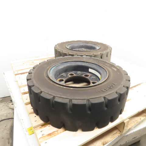 GS-Solid CL403S 7.00-12 / 5.0 Solid Cushion Forklift Tire W/ 5.00S-12 Rim 6-Lug