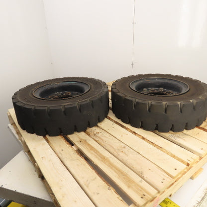 GS-Solid CL403S 7.00-12 / 5.0 Solid Cushion Forklift Tire W/ 5.00S-12 Rim 6-Lug