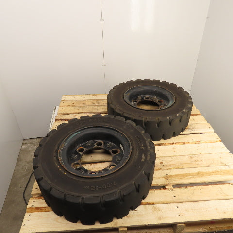 GS-Solid CL403S 7.00-12 / 5.0 Solid Cushion Forklift Tire W/ 5.00S-12 Rim 6-Lug