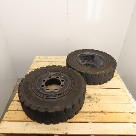 Westlake SR61 7.00-12 / 5.0 Solid Cushion Forklift Tire W/ 8-Lug Rim Set/2