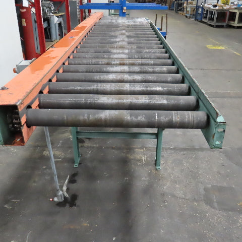26" BF x 12' Gravity Roller Conveyor 32" Frame Width Adjustable Height