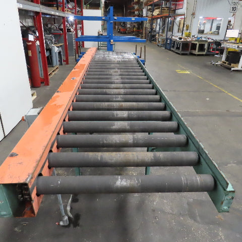 26" BF x 12' Gravity Roller Conveyor 32" Frame Width Adjustable Height