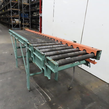 26" BF x 12' Gravity Roller Conveyor 32" Frame Width Adjustable Height