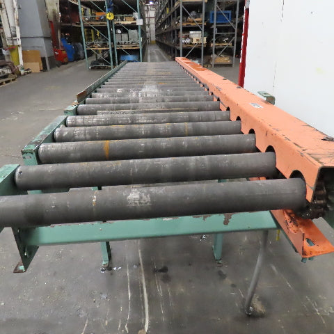 26" BF x 12' Gravity Roller Conveyor 32" Frame Width Adjustable Height