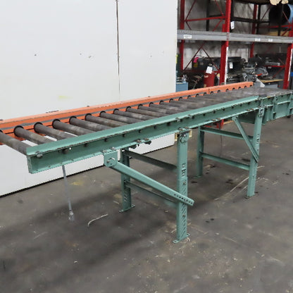 26" BF x 12' Gravity Roller Conveyor 32" Frame Width Adjustable Height