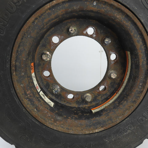 Maxam MS701 6.50-10/ 5.00F Solid Cushion Forklift Tire W/ 6-Lug Rim