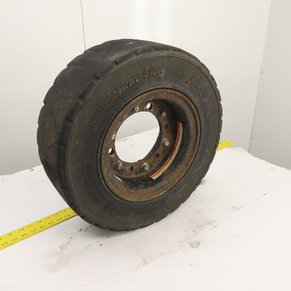 Maxam MS701 6.50-10/ 5.00F Solid Cushion Forklift Tire W/ 6-Lug Rim