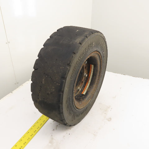 Maxam MS701 6.50-10/ 5.00F Solid Cushion Forklift Tire W/ 6-Lug Rim