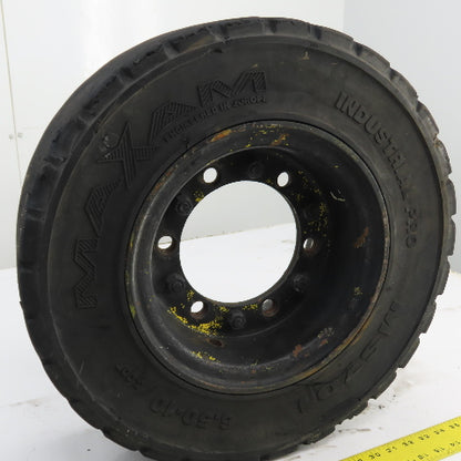 Maxam MS701 6.50-10/ 5.00F Solid Cushion Forklift Tire W/ 6-Lug Rim
