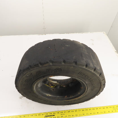 Maxam MS701 6.50-10/ 5.00F Solid Cushion Forklift Tire W/ 6-Lug Rim
